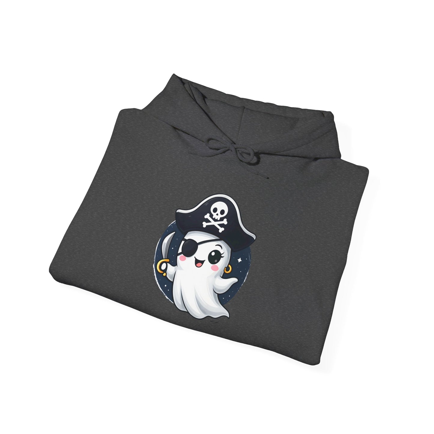 Pirate Ghost Hoodie, Cozy Hooded Sweatshirt for Halloween, Unisex Casual Wear, Cute Gift for Kids and Adults, Spooky Apparel