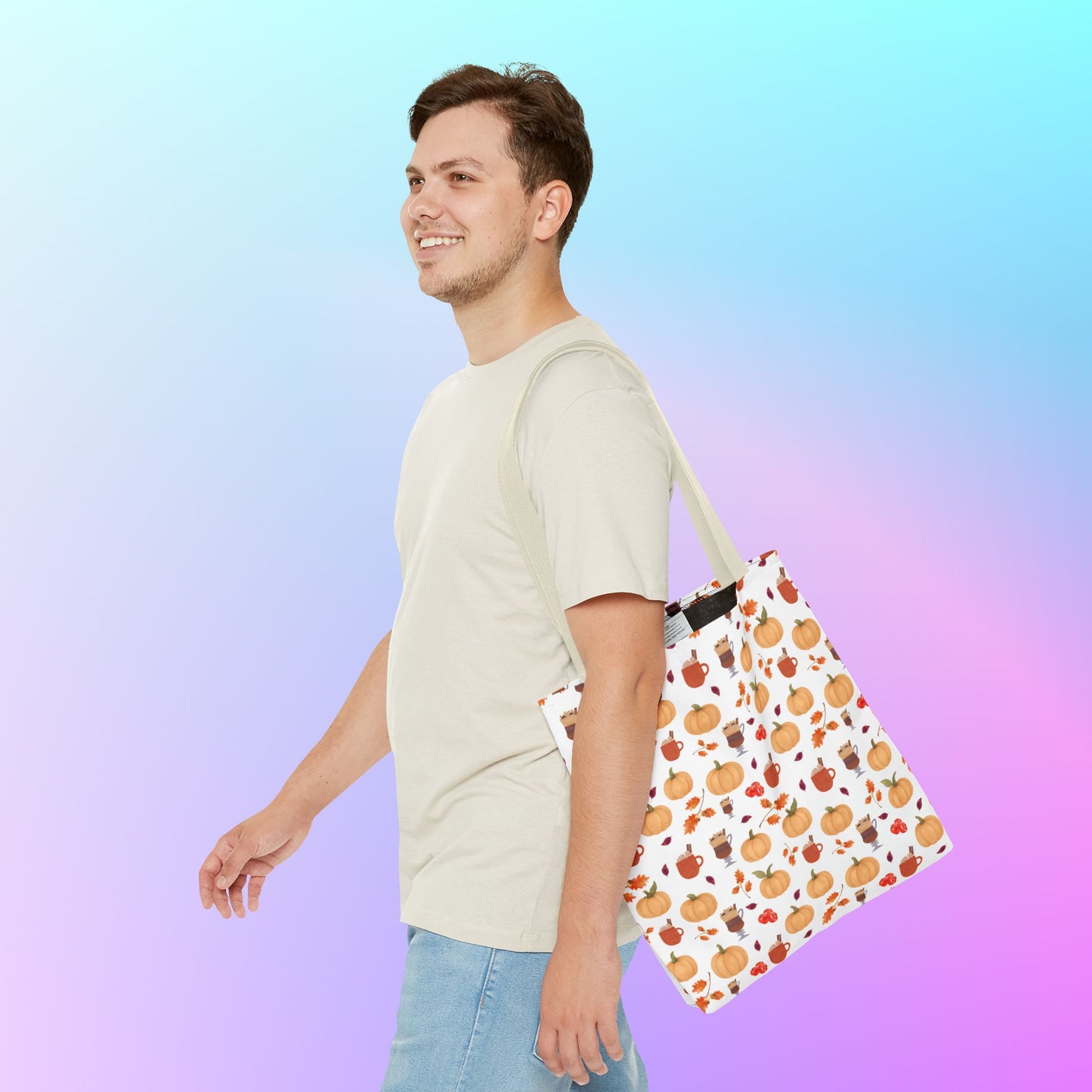 Autumn Harvest Tote Bag, Fall Accessories, Pumpkin Tote, Seasonal Shopping Bag, Thanksgiving Gift, Homestead Tote Bag