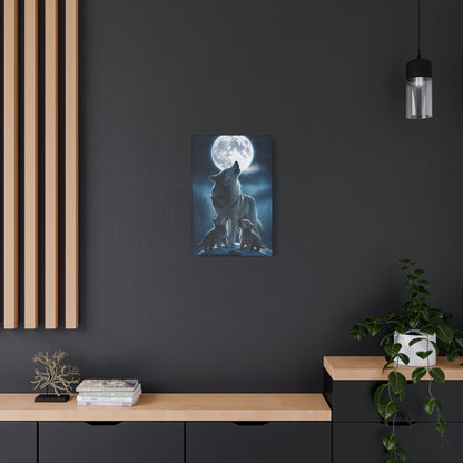 Wolf Howling Moon Canvas Print, Wildlife Wall Art, Nursery Decor, Gift for Animal Lovers, Home Decor