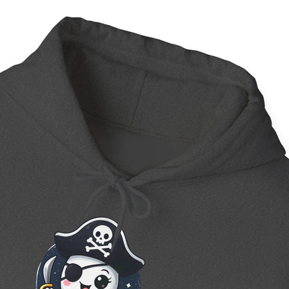 Pirate Ghost Hoodie, Cozy Hooded Sweatshirt for Halloween, Unisex Casual Wear, Cute Gift for Kids and Adults, Spooky Apparel