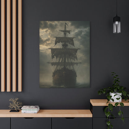 Mysterious Ship Canvas Wall Art, Nautical Decor for Home, Pirate Art, Ocean Inspired, Gift for Sailors