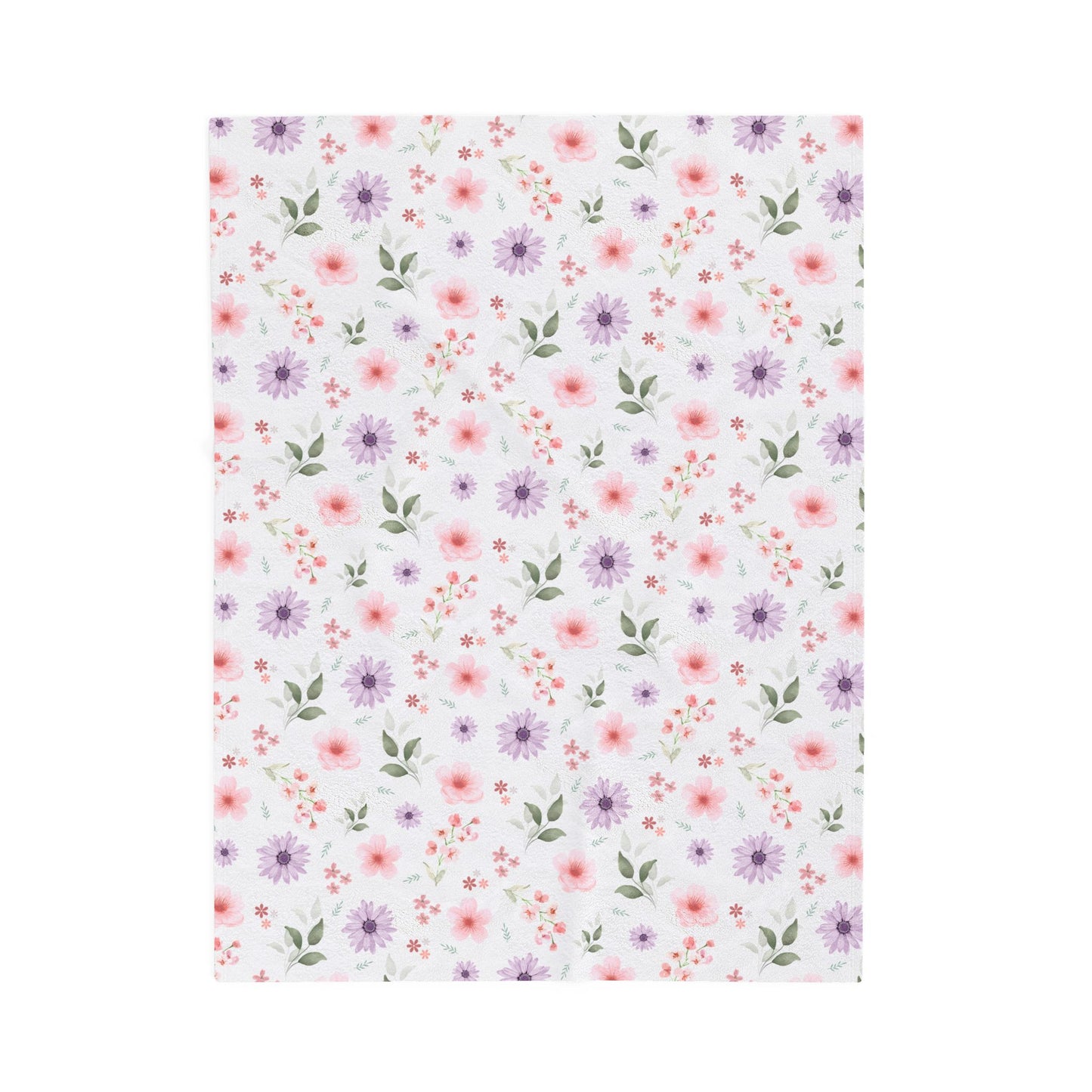 Cozy Floral Velveteen Plush Blanket | Soft Throw for Home Decor, Seasonal Gifts, Nursery, Picnics, and Relaxation, Spring Flower Nursery