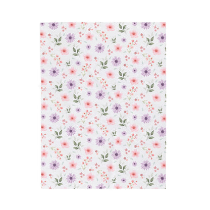 Cozy Floral Velveteen Plush Blanket | Soft Throw for Home Decor, Seasonal Gifts, Nursery, Picnics, and Relaxation, Spring Flower Nursery