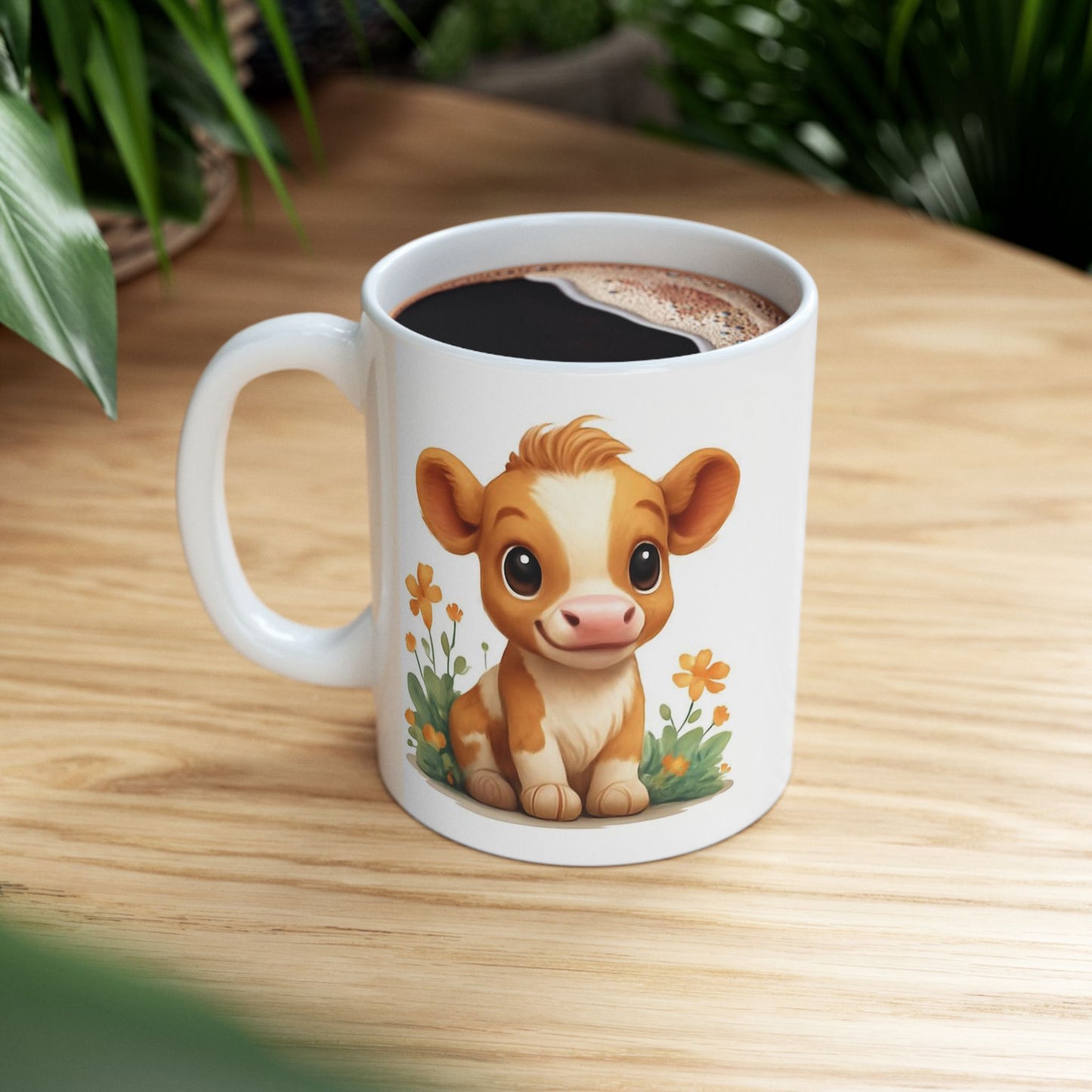 Baby Cow Ceramic Mug, Gift for Cow Lovers, Coffee Mug, Animal Lover's Cup, Housewarming Present, Homestead Farmer Gift,