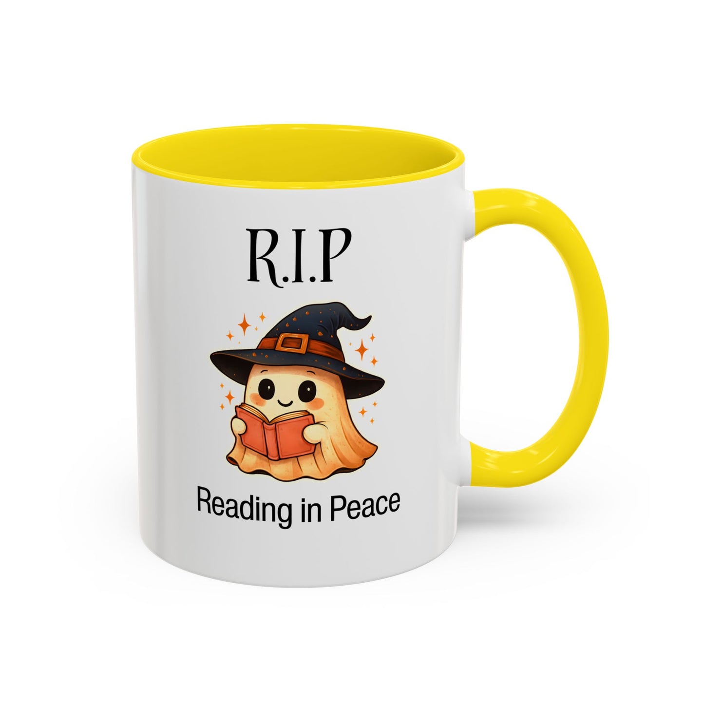 Halloween Reading Mug, Cute Ghost Coffee Cup, Spooky Gift for Book Lovers, Witchy Kitchen Decor, Fun Halloween Gift, Reading Ghost
