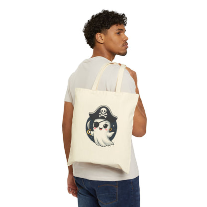 Pirate Ghost Tote Bag | Cute Halloween Bag, Canvas Shopping Bag, Ghost Lover Gift, Eco-Friendly Tote, Trick or Treat Bag