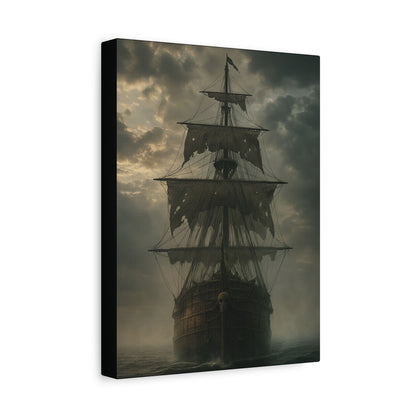 Mysterious Ship Canvas Wall Art, Nautical Decor for Home, Pirate Art, Ocean Inspired, Gift for Sailors