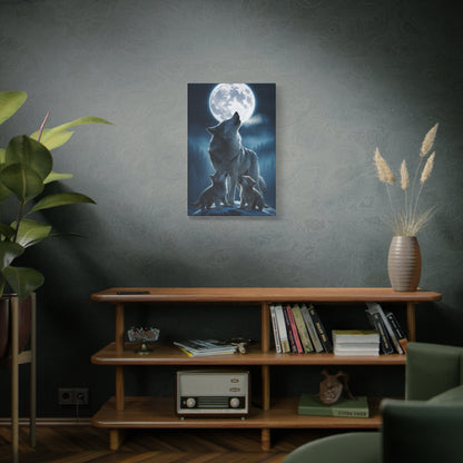 Wolf Howling Moon Canvas Print, Wildlife Wall Art, Nursery Decor, Gift for Animal Lovers, Home Decor