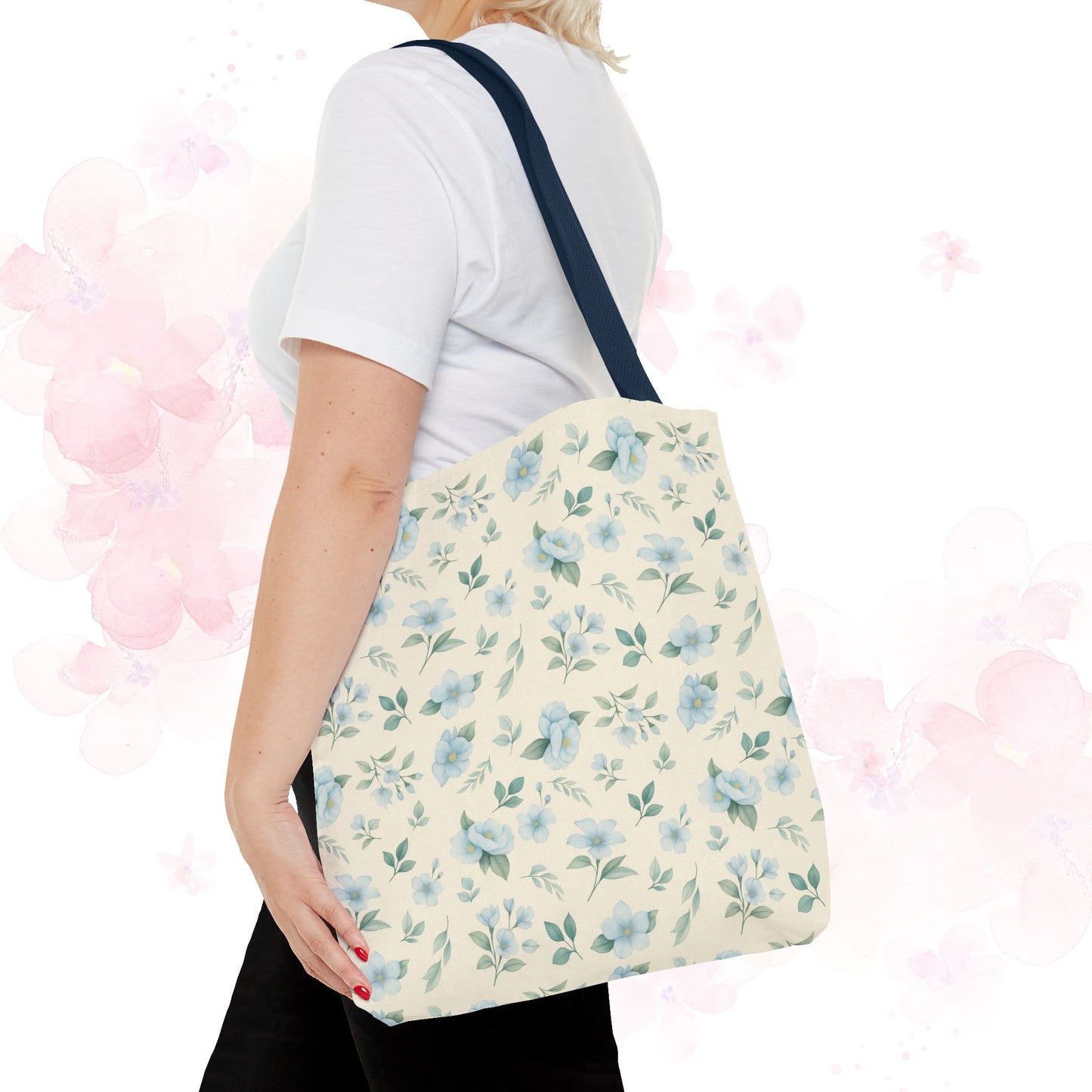 Floral Tote Bag, Stylish Shopper Bag, Reusable Grocery Tote, Floral Print Accessory, Ideal Gift for Her