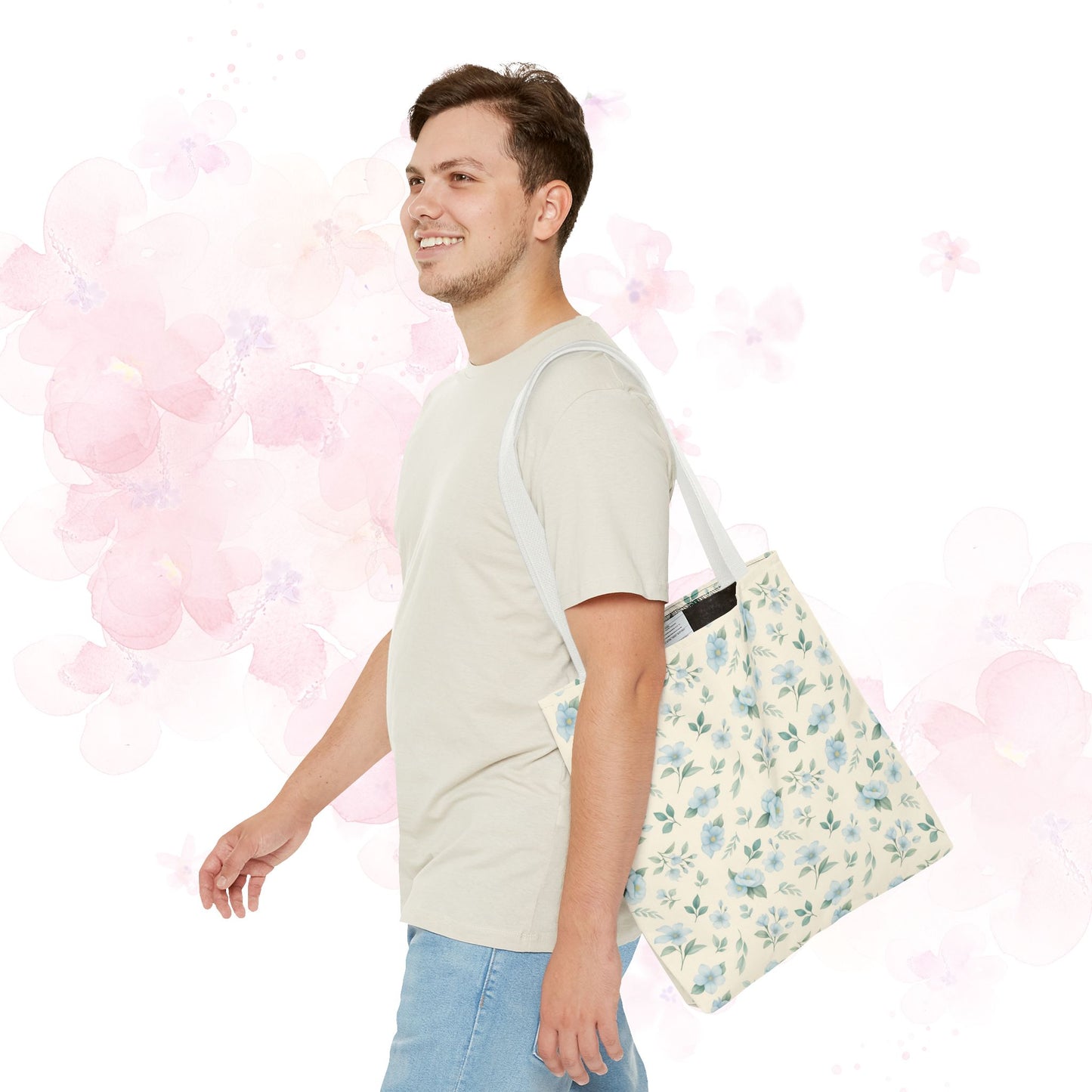 Floral Tote Bag, Stylish Shopper Bag, Reusable Grocery Tote, Floral Print Accessory, Ideal Gift for Her