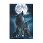 Wolf Howling Moon Canvas Print, Wildlife Wall Art, Nursery Decor, Gift for Animal Lovers, Home Decor