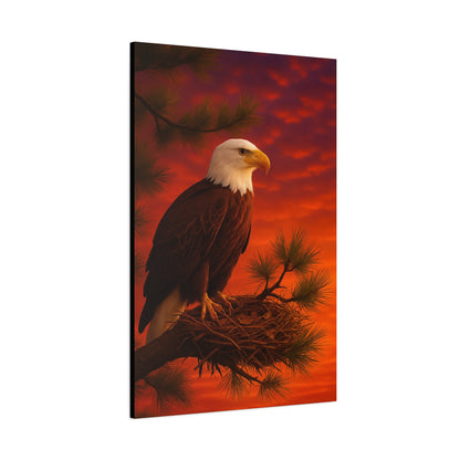 Eagle Sunset Canvas Wall Art, Home Decor, Wildlife Lover Gift, Nature Wall Art, American Eagle Print, Living Room Decor