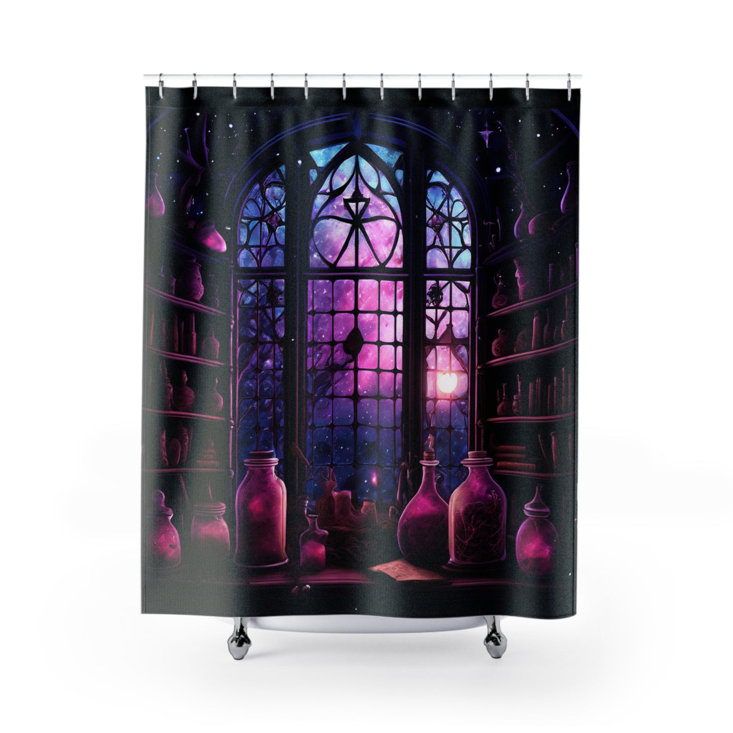 Mystical Gothic Shower Curtain, Dark Boho Bathroom Decor, Witchy Home Accents, Unique Gift for Halloween, Spooky Vibe Decor