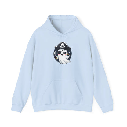 Pirate Ghost Hoodie, Cozy Hooded Sweatshirt for Halloween, Unisex Casual Wear, Cute Gift for Kids and Adults, Spooky Apparel
