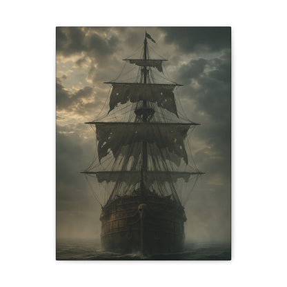 Mysterious Ship Canvas Wall Art, Nautical Decor for Home, Pirate Art, Ocean Inspired, Gift for Sailors