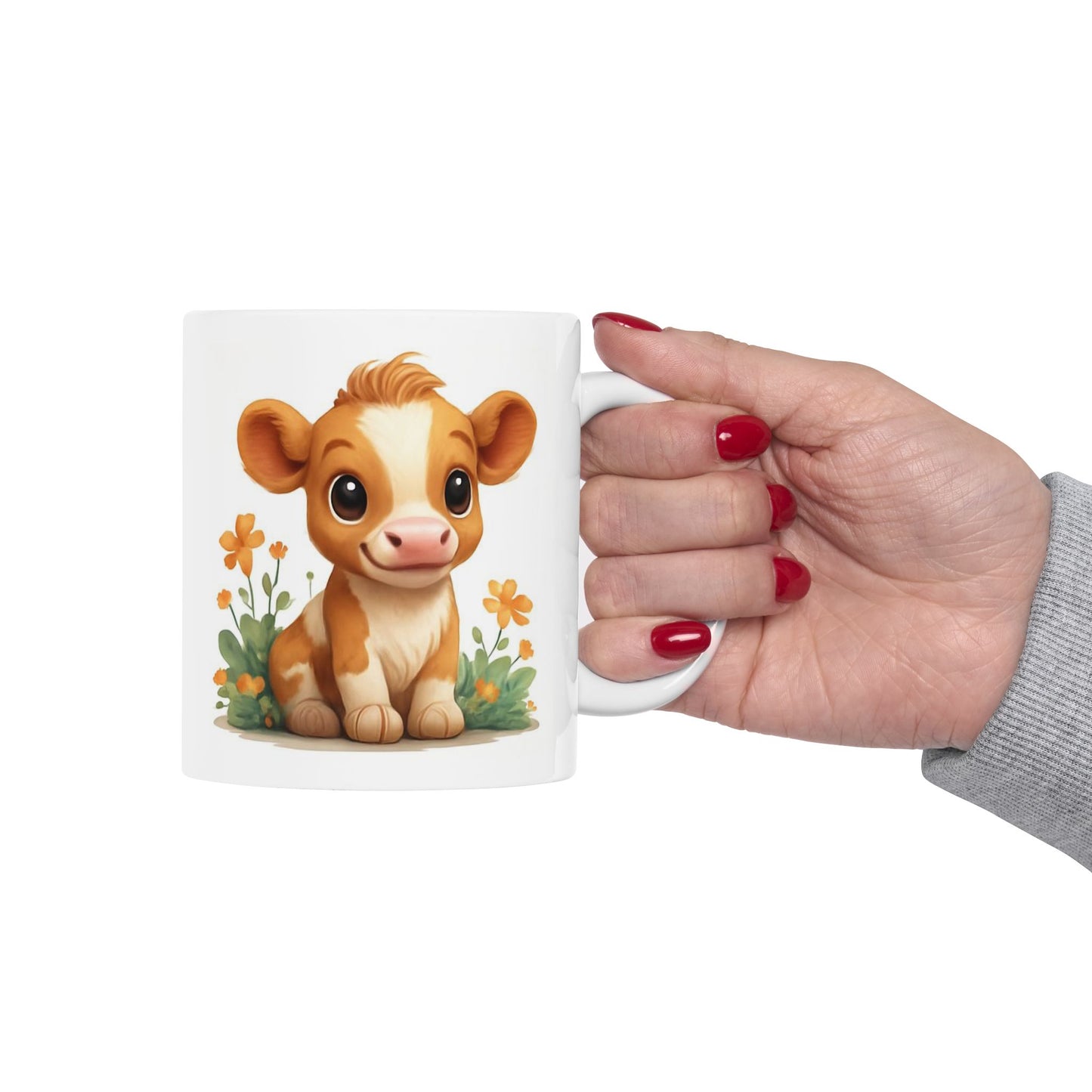 Baby Cow Ceramic Mug, Gift for Cow Lovers, Coffee Mug, Animal Lover's Cup, Housewarming Present, Homestead Farmer Gift,