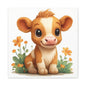 Cute Cow Canvas Art Print, Kid's Room Decor, Animal Lovers Gift, Nursery Wall Art, Farmhouse Style Decor