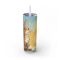 Whimsical Bunny Skinny Tumbler | 20oz Water Bottle, Cute Rabbit Design, Perfect for Spring, Easter, Animal Lovers, Eco-Friendly