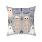 Spooky Halloween Pillow - Ghosts & Skeletons Design, Throw Pillow, Decorative Cushion, Halloween Decor, Home Cozy