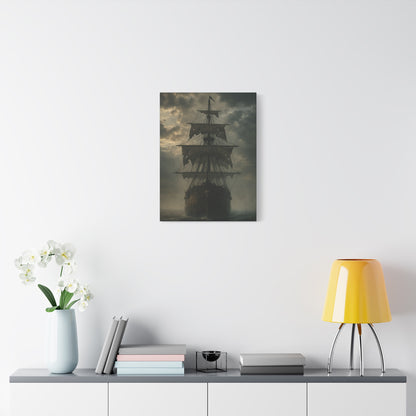 Mysterious Ship Canvas Wall Art, Nautical Decor for Home, Pirate Art, Ocean Inspired, Gift for Sailors