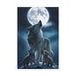 Wolf Howling Moon Canvas Print, Wildlife Wall Art, Nursery Decor, Gift for Animal Lovers, Home Decor