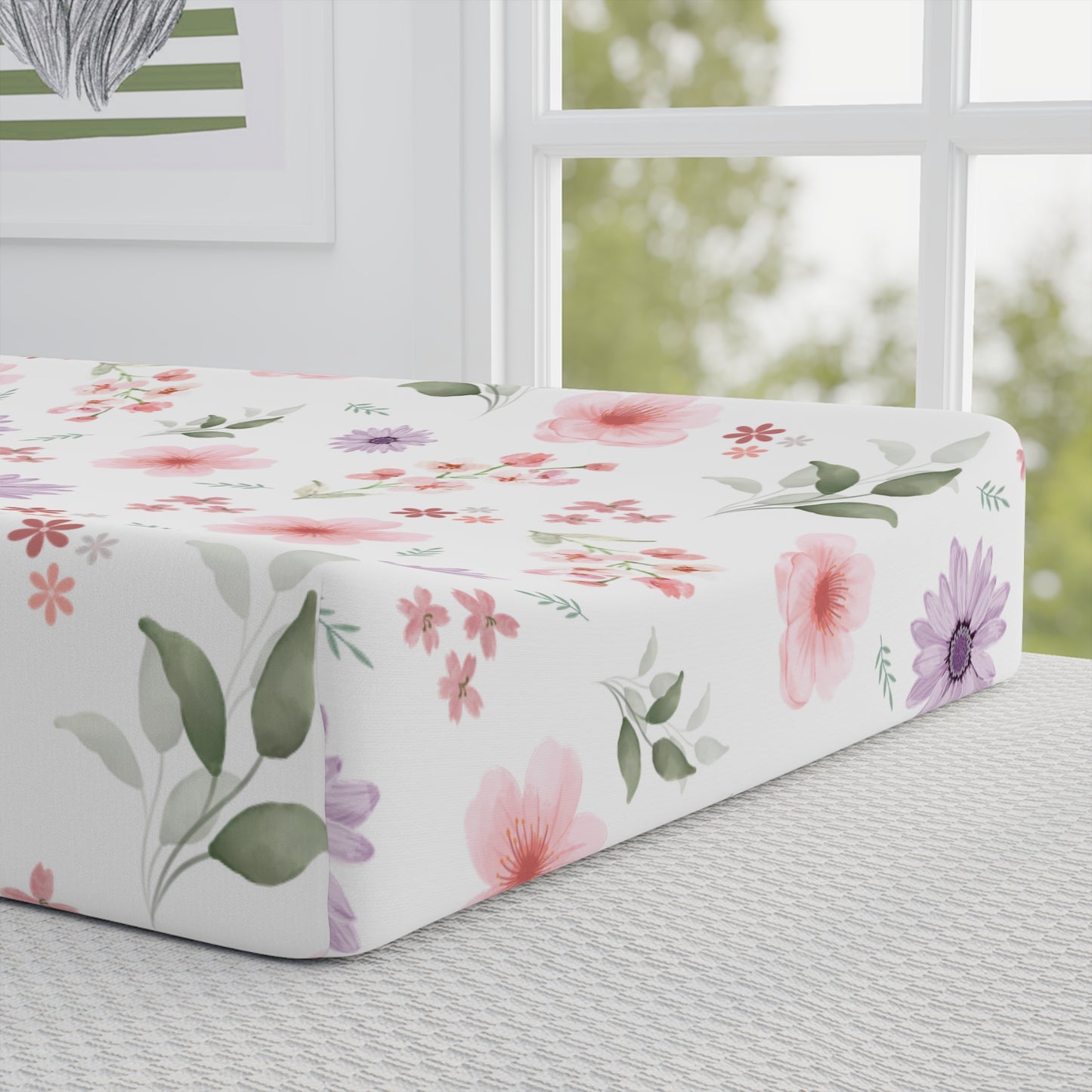Floral Baby Changing Pad Cover - Soft and Stylish Nursery Accessory, Perfect Baby Shower Gift, Floral Nursery Decor, Baby Essentials