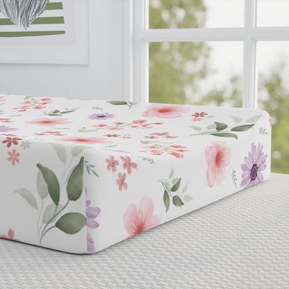 Floral Baby Changing Pad Cover - Soft and Stylish Nursery Accessory, Perfect Baby Shower Gift, Floral Nursery Decor, Baby Essentials