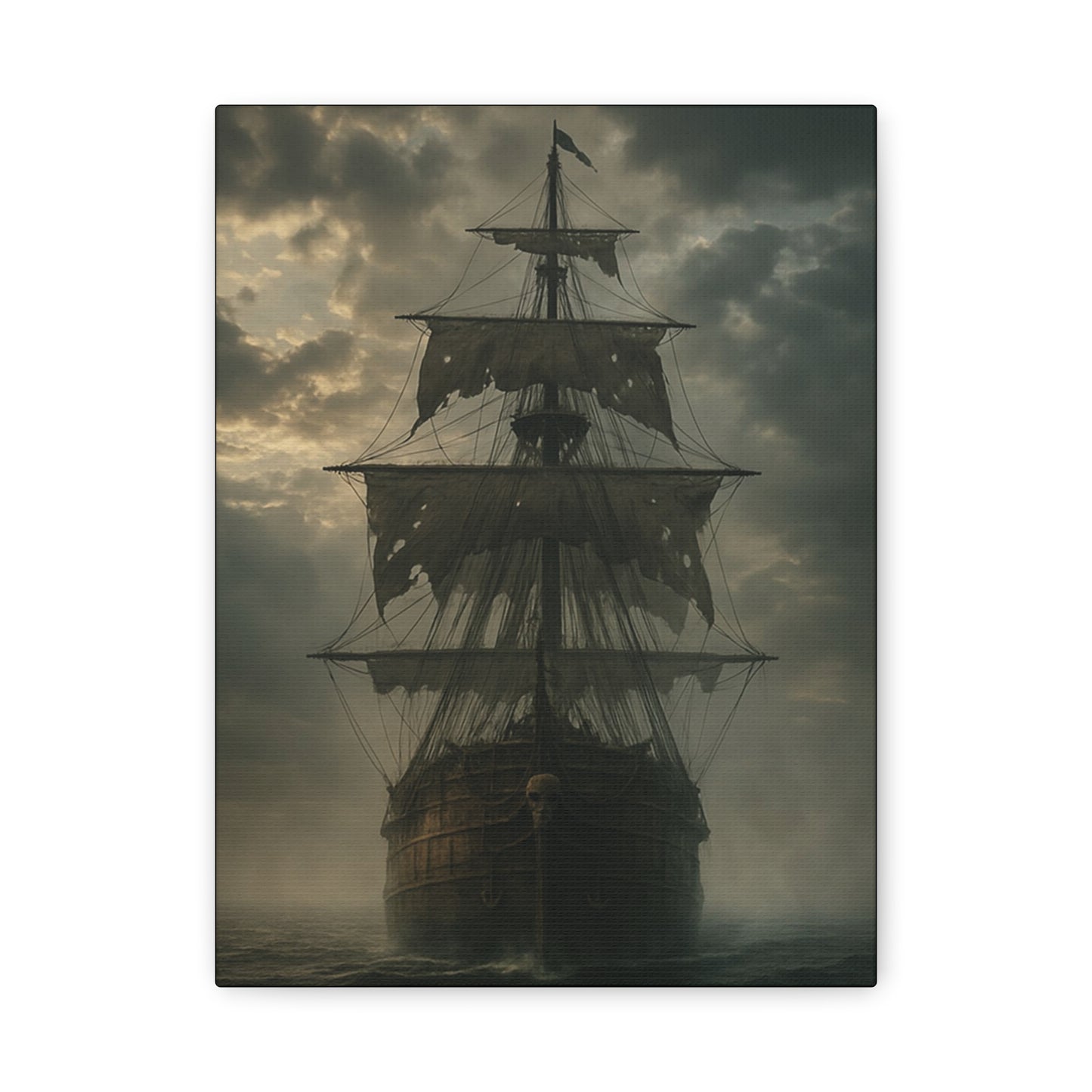 Mysterious Ship Canvas Wall Art, Nautical Decor for Home, Pirate Art, Ocean Inspired, Gift for Sailors