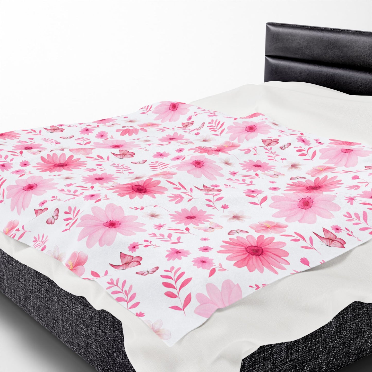 Floral Velveteen Plush Blanket - Cozy Home Decor, Flower Blanket, Gift for Her, Nursery Throw, Spring Decor