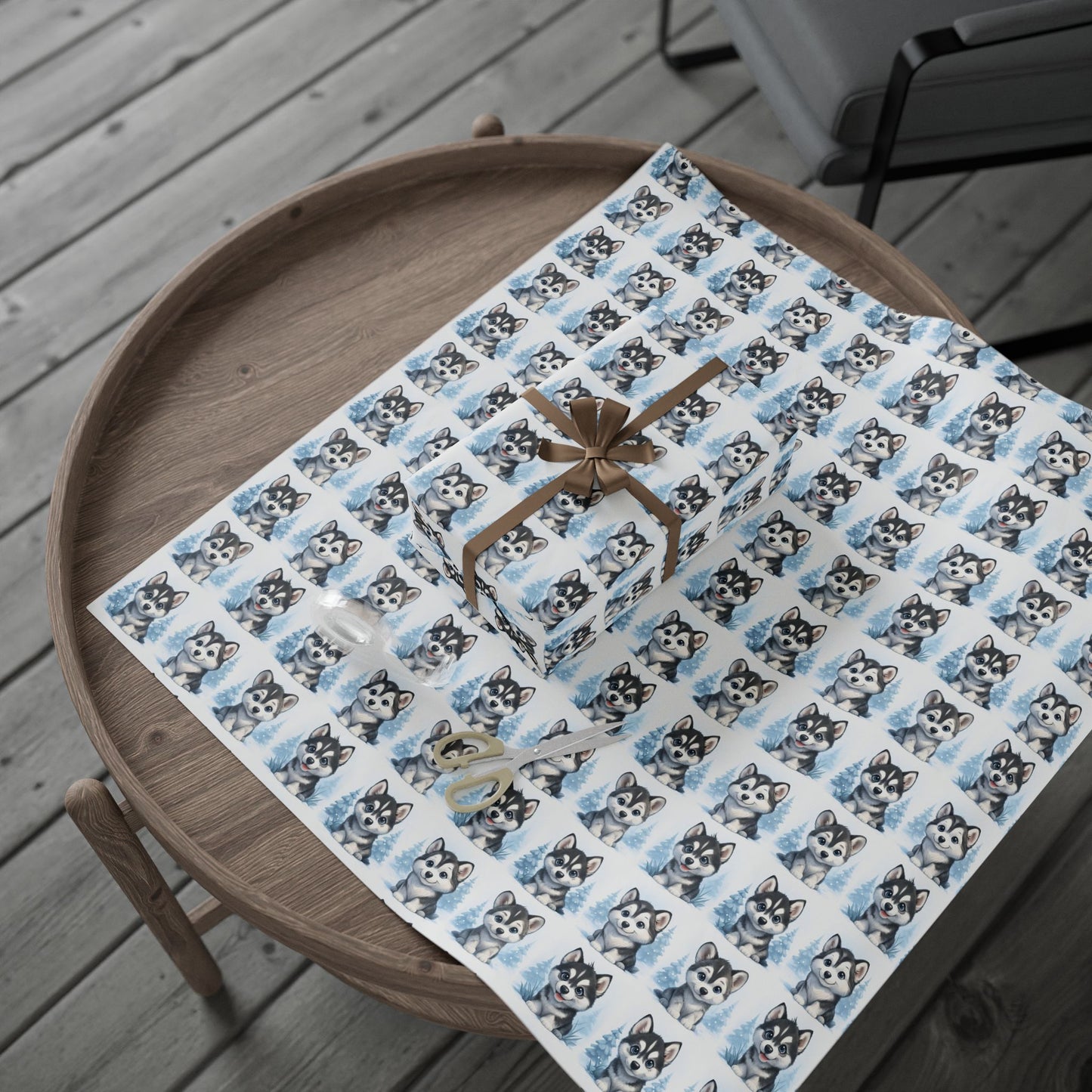Husky Pattern Wrapping Paper, Dog Lover Gift Wrap, Unique Holiday Wrapping, Birthday Gift Wrap, Pet Themed Wrapping Paper, Winter themed Wrapping Paper