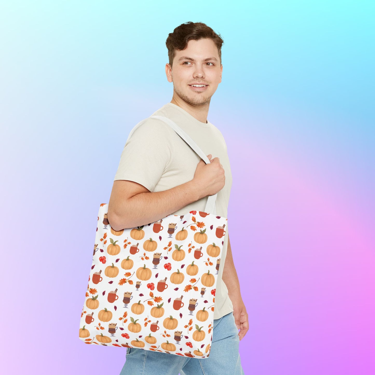 Autumn Harvest Tote Bag, Fall Accessories, Pumpkin Tote, Seasonal Shopping Bag, Thanksgiving Gift, Homestead Tote Bag