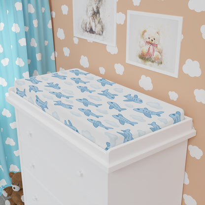 Whimsical Airplane Baby Changing Pad Cover | Nursery Decor, Baby Shower Gift, Airplane Nursery, Travel Theme, Boys Room, Stylish Parenting