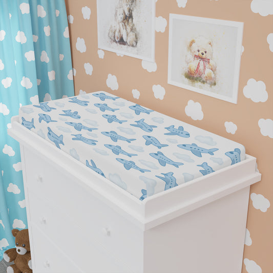 Whimsical Airplane Baby Changing Pad Cover | Nursery Decor, Baby Shower Gift, Airplane Nursery, Travel Theme, Boys Room, Stylish Parenting