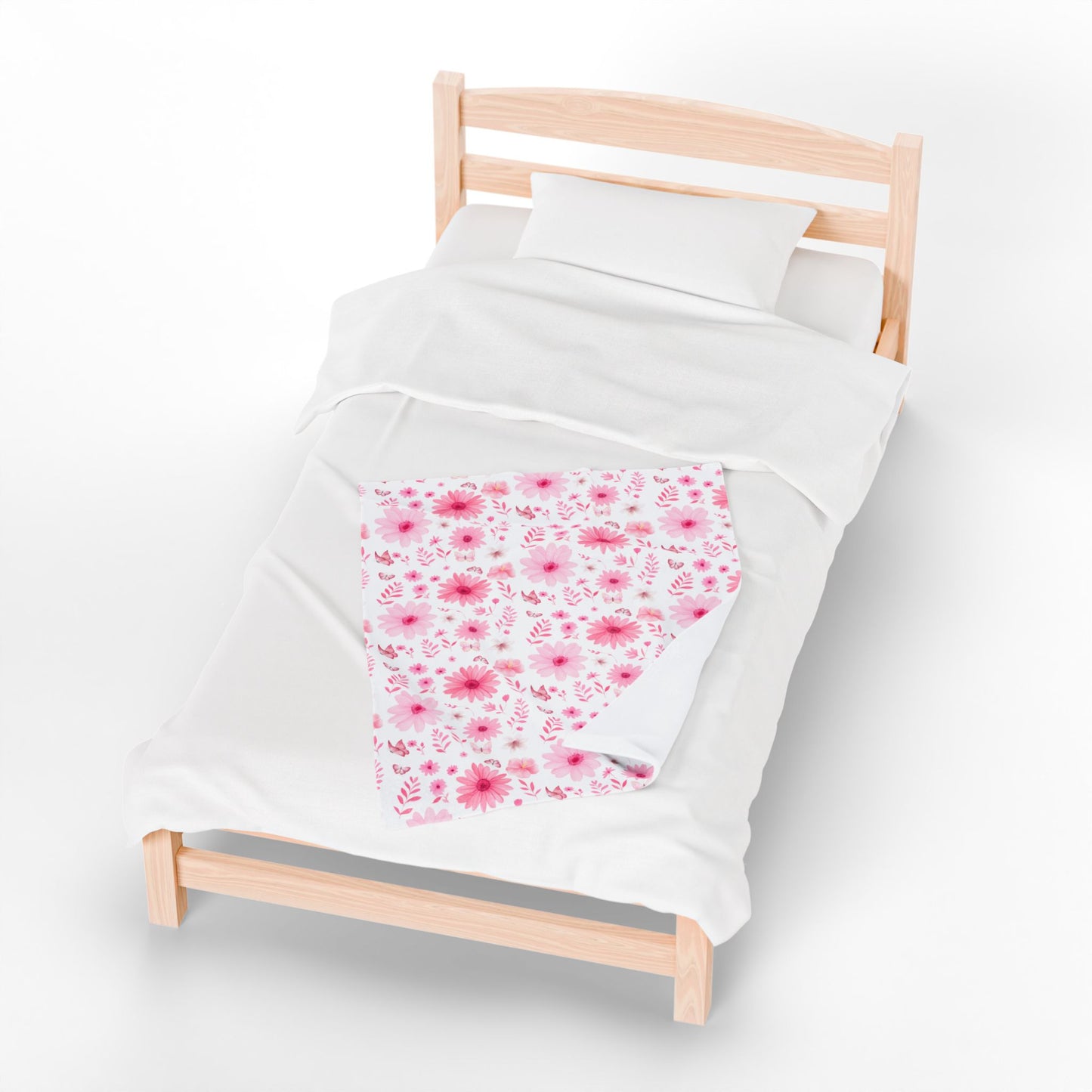 Floral Velveteen Plush Blanket - Cozy Home Decor, Flower Blanket, Gift for Her, Nursery Throw, Spring Decor