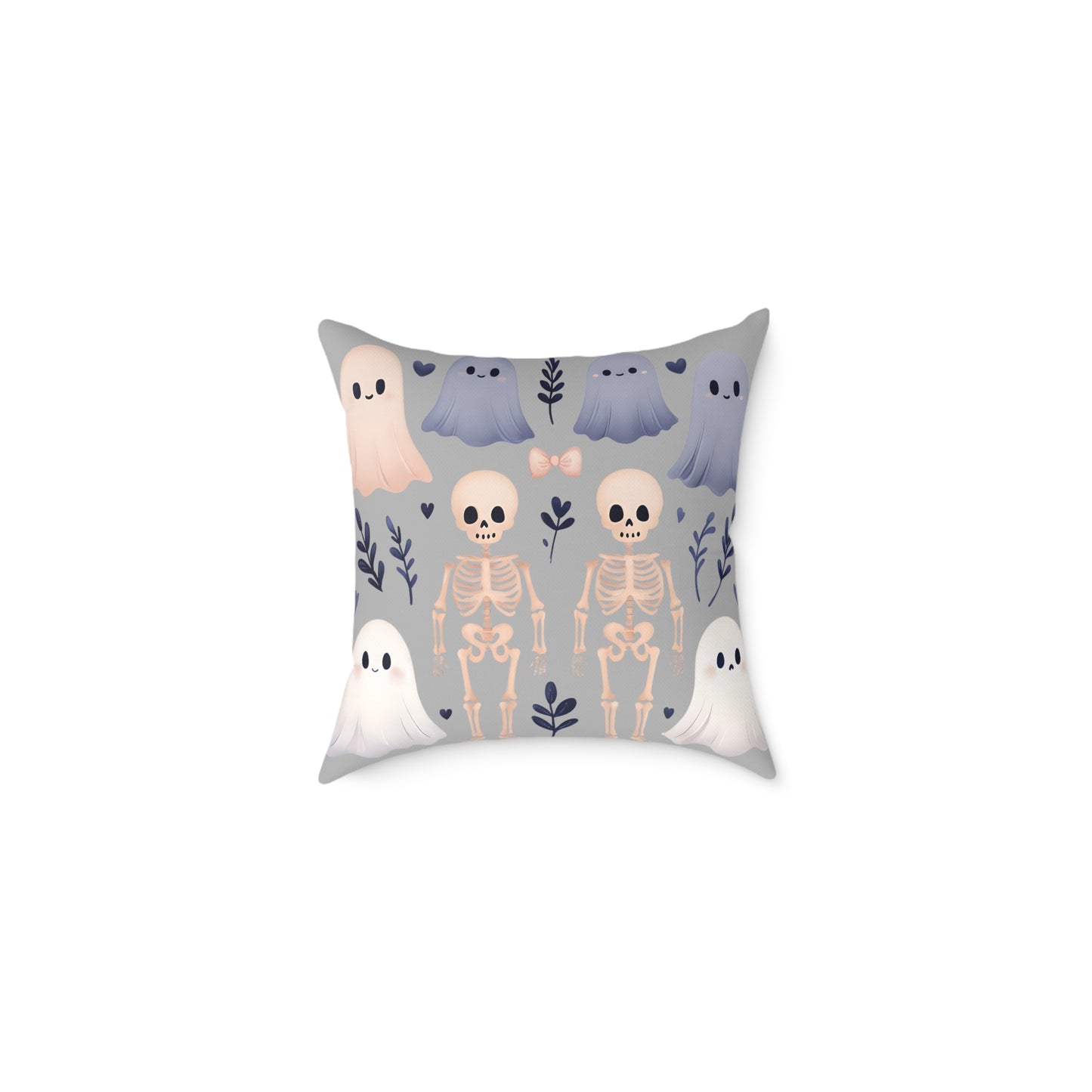 Spooky Halloween Pillow - Ghosts & Skeletons Design, Throw Pillow, Decorative Cushion, Halloween Decor, Home Cozy