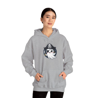 Pirate Ghost Hoodie, Cozy Hooded Sweatshirt for Halloween, Unisex Casual Wear, Cute Gift for Kids and Adults, Spooky Apparel