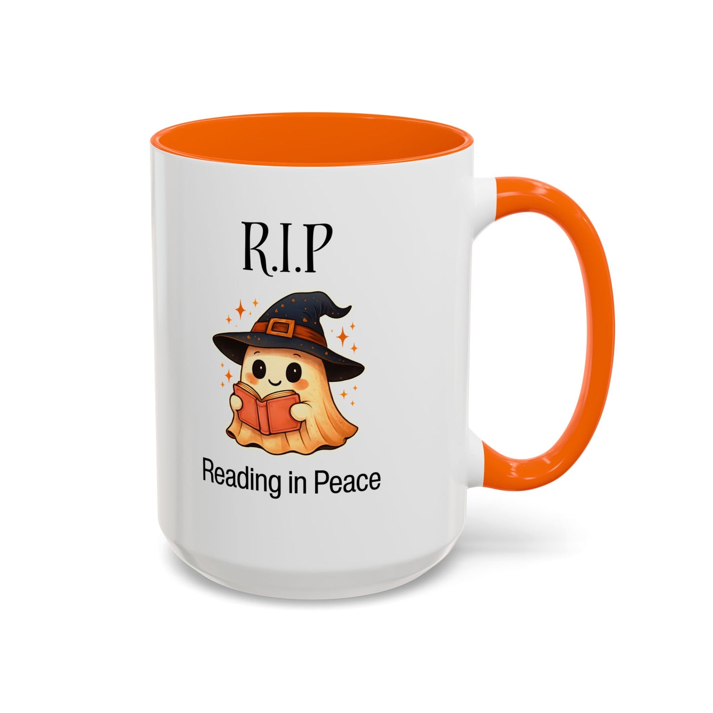 Halloween Reading Mug, Cute Ghost Coffee Cup, Spooky Gift for Book Lovers, Witchy Kitchen Decor, Fun Halloween Gift, Reading Ghost