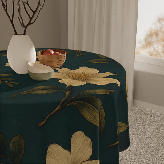 Elegant Floral Tablecloth for Dining, Boho Chic Table Cover, Home Decor, Spring Table Setting, Vintage Style Table Linen