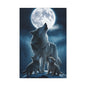 Wolf Howling Moon Canvas Print, Wildlife Wall Art, Nursery Decor, Gift for Animal Lovers, Home Decor