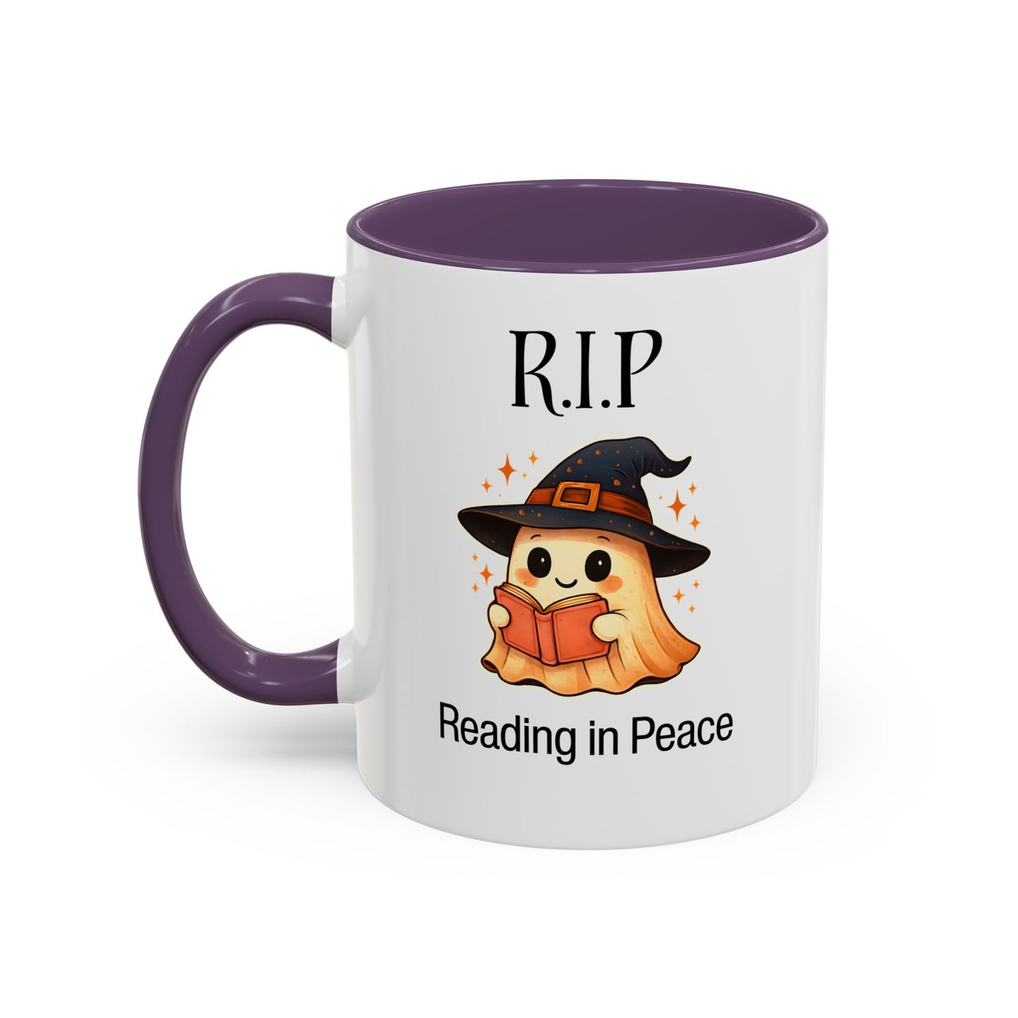 Halloween Reading Mug, Cute Ghost Coffee Cup, Spooky Gift for Book Lovers, Witchy Kitchen Decor, Fun Halloween Gift, Reading Ghost