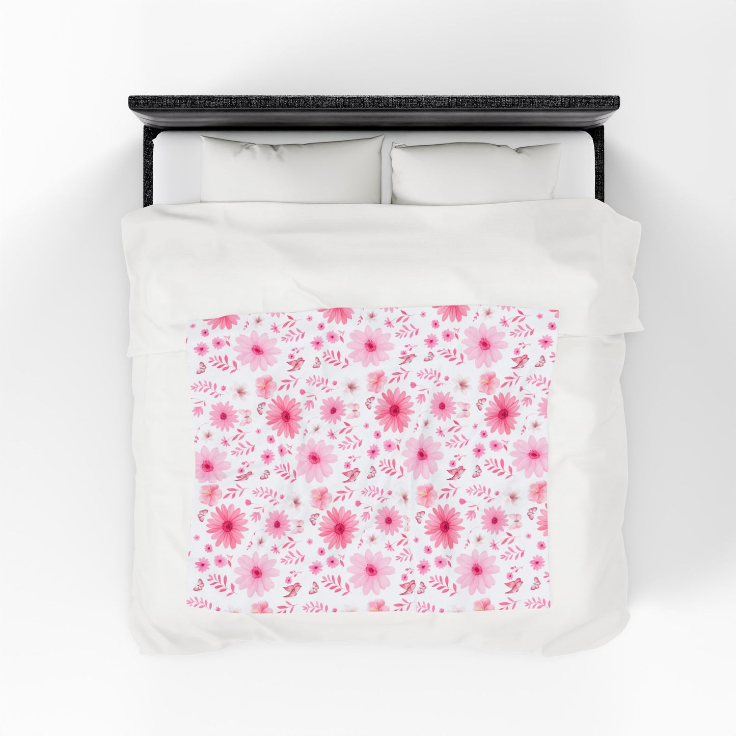Floral Velveteen Plush Blanket - Cozy Home Decor, Flower Blanket, Gift for Her, Nursery Throw, Spring Decor