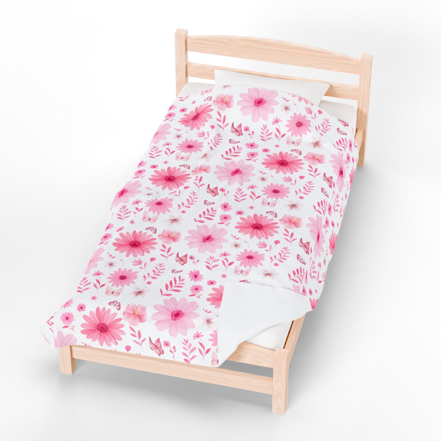Floral Velveteen Plush Blanket - Cozy Home Decor, Flower Blanket, Gift for Her, Nursery Throw, Spring Decor