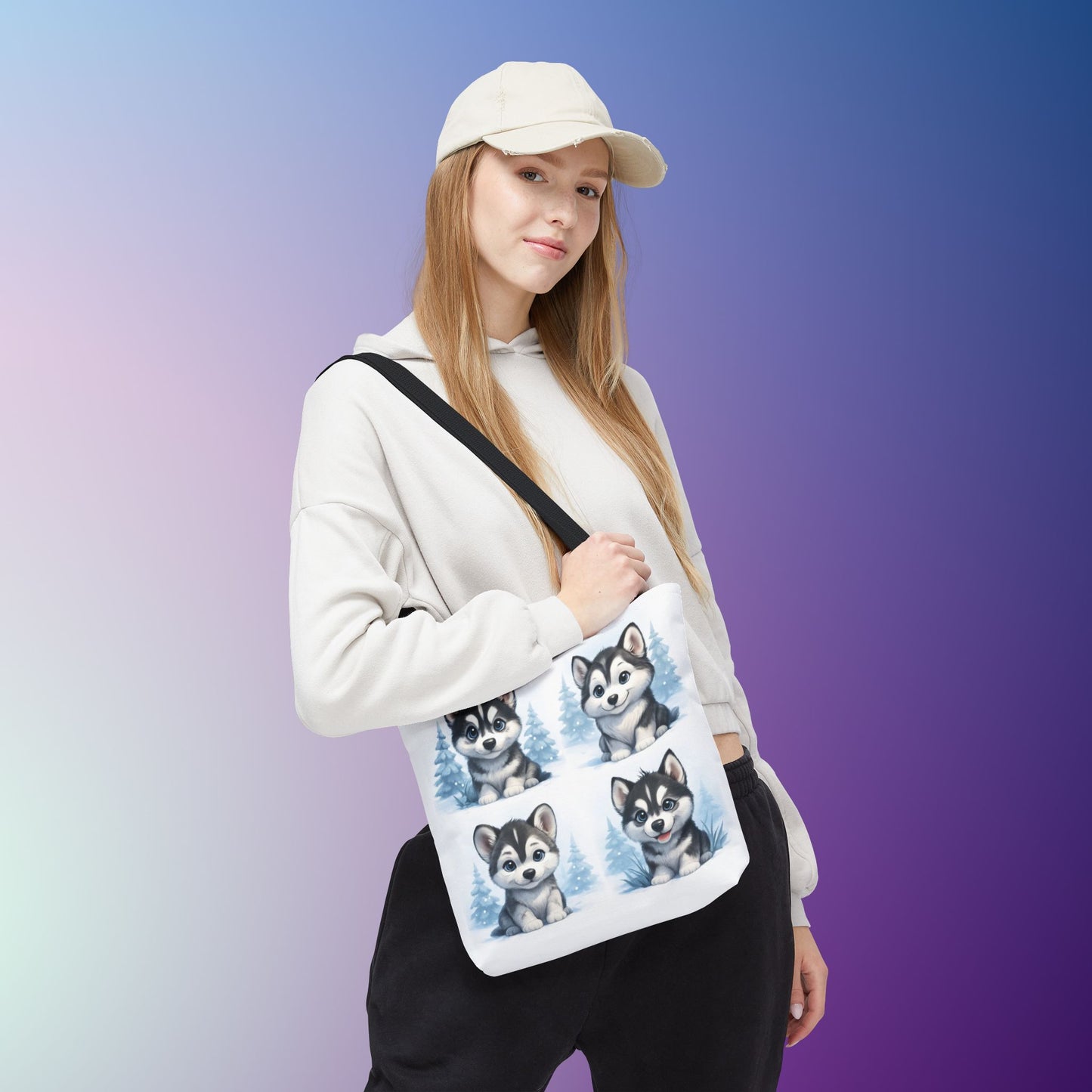 Adorable Husky Dog Tote Bag, Cute Animal Lover Gift, Eco-Friendly Shopping Bag, Stylish Pet Parent Accessory, Ideal for Birthdays, Dog Dad