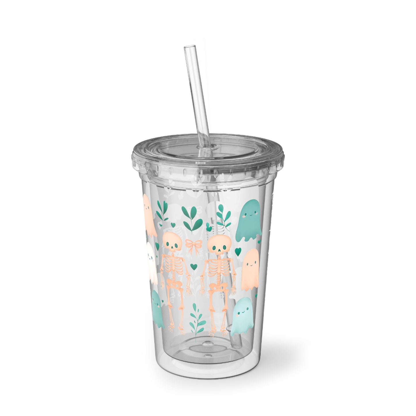 Cute and Spooky, Cute Ghosts Acrylic Cup, Fun Drink Tumbler, Halloween Party Cup, Whimsical Beverage Holder, Kids Gift, Reusable Travel Mug