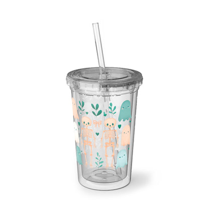 Cute and Spooky, Cute Ghosts Acrylic Cup, Fun Drink Tumbler, Halloween Party Cup, Whimsical Beverage Holder, Kids Gift, Reusable Travel Mug