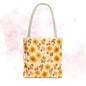 Floral Tote Bag, Stylish Reusable Shopping Bag, Eco-Friendly Gift for Her, Summer Essentials, Beach Bag, Floral Design, Yellow Flowers