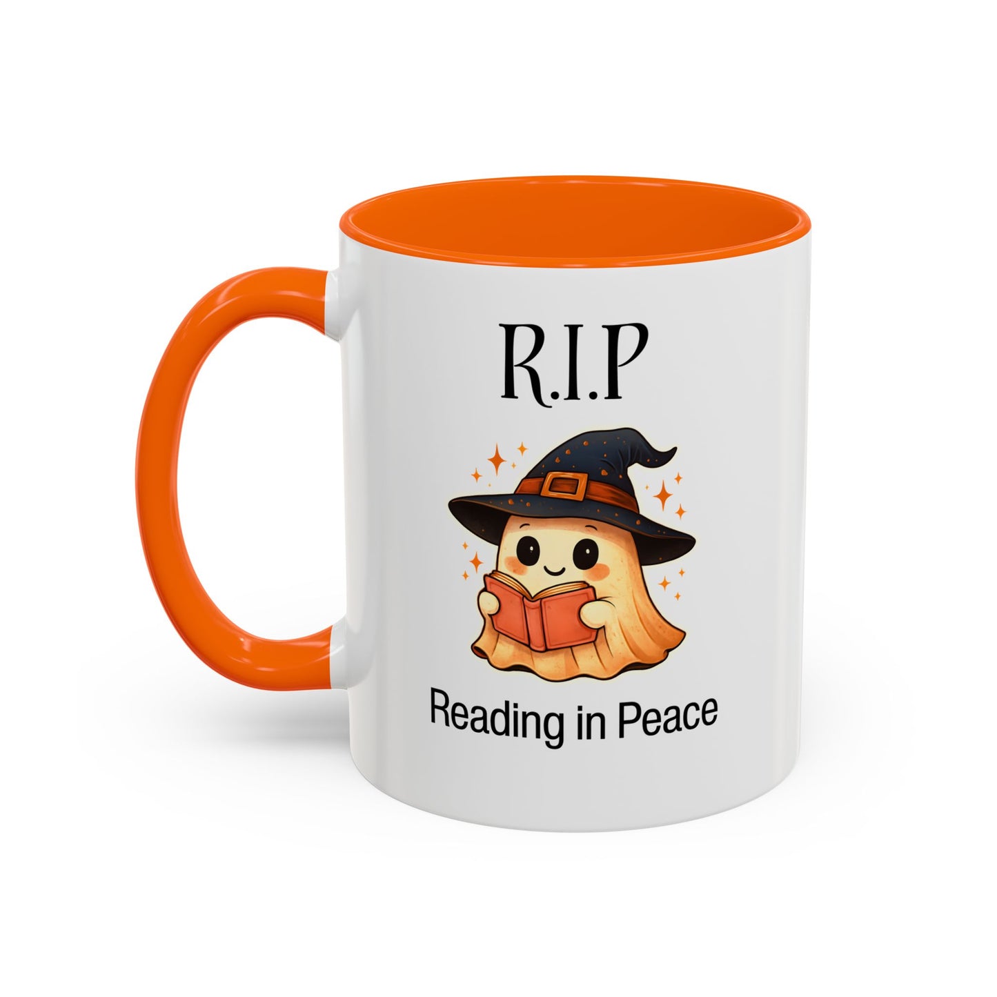 Halloween Reading Mug, Cute Ghost Coffee Cup, Spooky Gift for Book Lovers, Witchy Kitchen Decor, Fun Halloween Gift, Reading Ghost