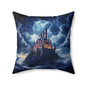 Enchanted Castle Decorative Pillow, Fantasy Home Decor, Gothic Accent Cushion, Stylish Throw Pillow, Gothic Gift Idea, Castlecore