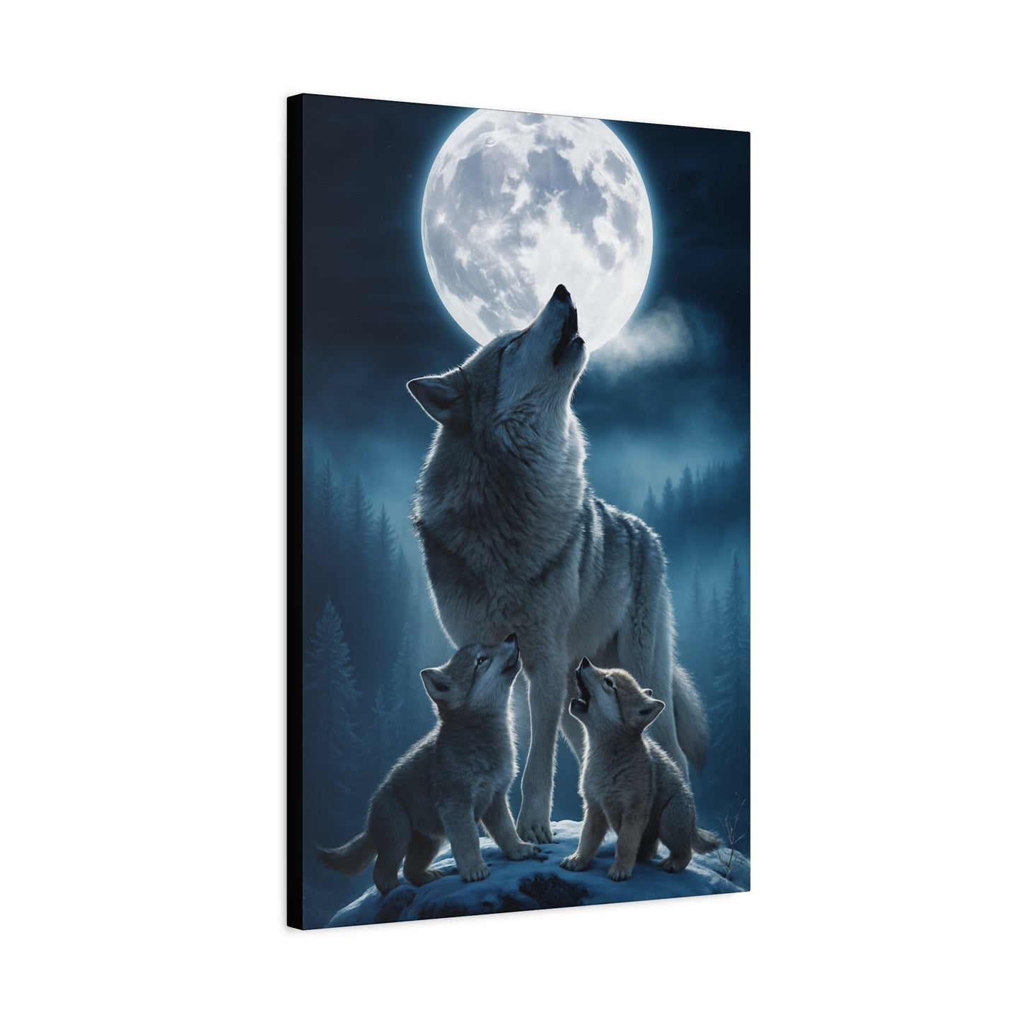 Wolf Howling Moon Canvas Print, Wildlife Wall Art, Nursery Decor, Gift for Animal Lovers, Home Decor