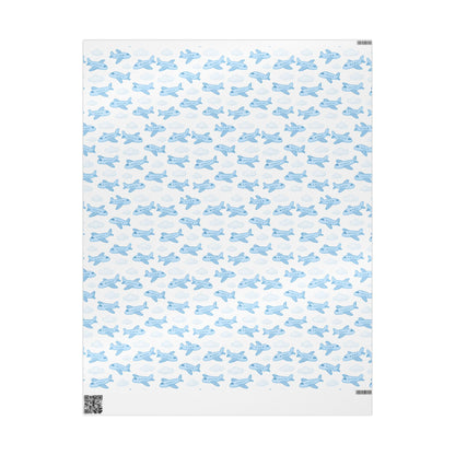 Airplane Themed Wrapping Paper, Gift Wrap for Kids, Birthday, Baby Shower, Travel Lovers, Aviation Decor